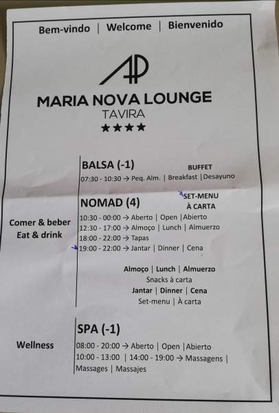 AP Maria Nova Lounge Hotel in Tavira Portugal 08. - 22.02.24