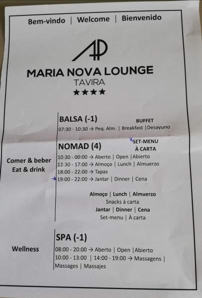 AP Maria Nova Lounge Hotel in Tavira Portugal 08. - 22.02.24 AP Maria Nova Lounge Hotel in Tavira Portugal 08. - 22.02.24