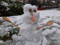 Erster Schnee 2020, Grossraum Mannheim - Heidelberg. Es schneite mal richtig heftig in der Nacht zum 01. Dezember 2020. Es reichte locker fuer den ersten Schneemann!