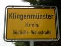 Klingenmünster, Deutsche Weinstrasse, Ort 7, Ortsschild.