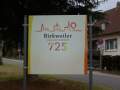 Birkweiler, Deutsche Weinstrasse, Ort 11, Schild am Ortseingang - 725 Jahre Birkweiler.