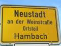 Hambach, Deutsche Weinstrasse, Ort 22, Ortsschild.