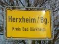 Herxheim am Berg, Deutsche Weinstrasse, Ort 34, Ortsschild.