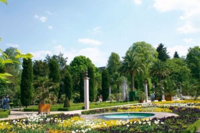 Der Kurpark mit seinem Palmengarten und der südländisch wirkenden Architektur zählt zu den Höhepunkten von Bad Pyrmont. Der Kurpark mit seinem Palmengarten und der südländisch wirkenden Architektur zählt zu den Höhepunkten von Bad Pyrmont.