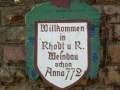 Rhodt unter Rietburg, Deutsche Weinstrasse, Ort 17, Schild am Ortseingang - Willkommen in Rhodt.