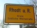 Rhodt unter Rietburg, Deutsche Weinstrasse, Ort 17, Ortsschild.