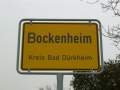 Bockenheim, Deutsche Weinstrasse, Ort 40, Ortsschild. Ende der Deutschen Weinstrasse.